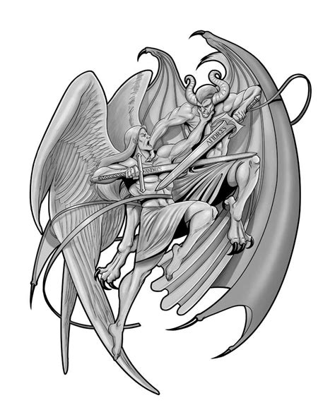 angel vs demon tattoo drawings|cute angel devil tattoo designs.